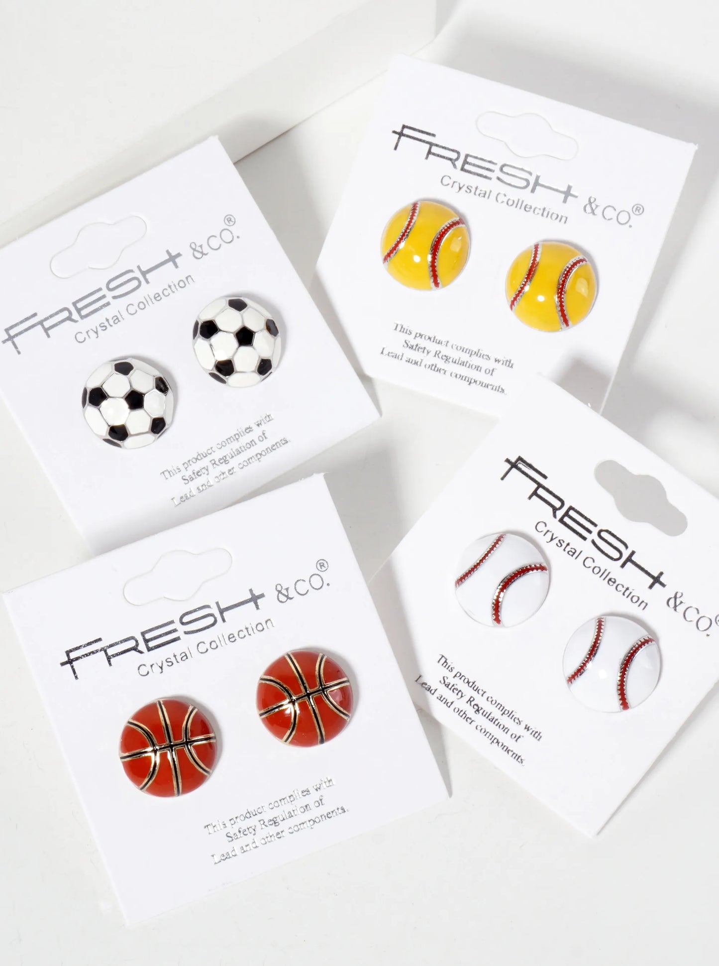 Game-Day-Theme 13mm Enamel Baseball Button Stud Earrings