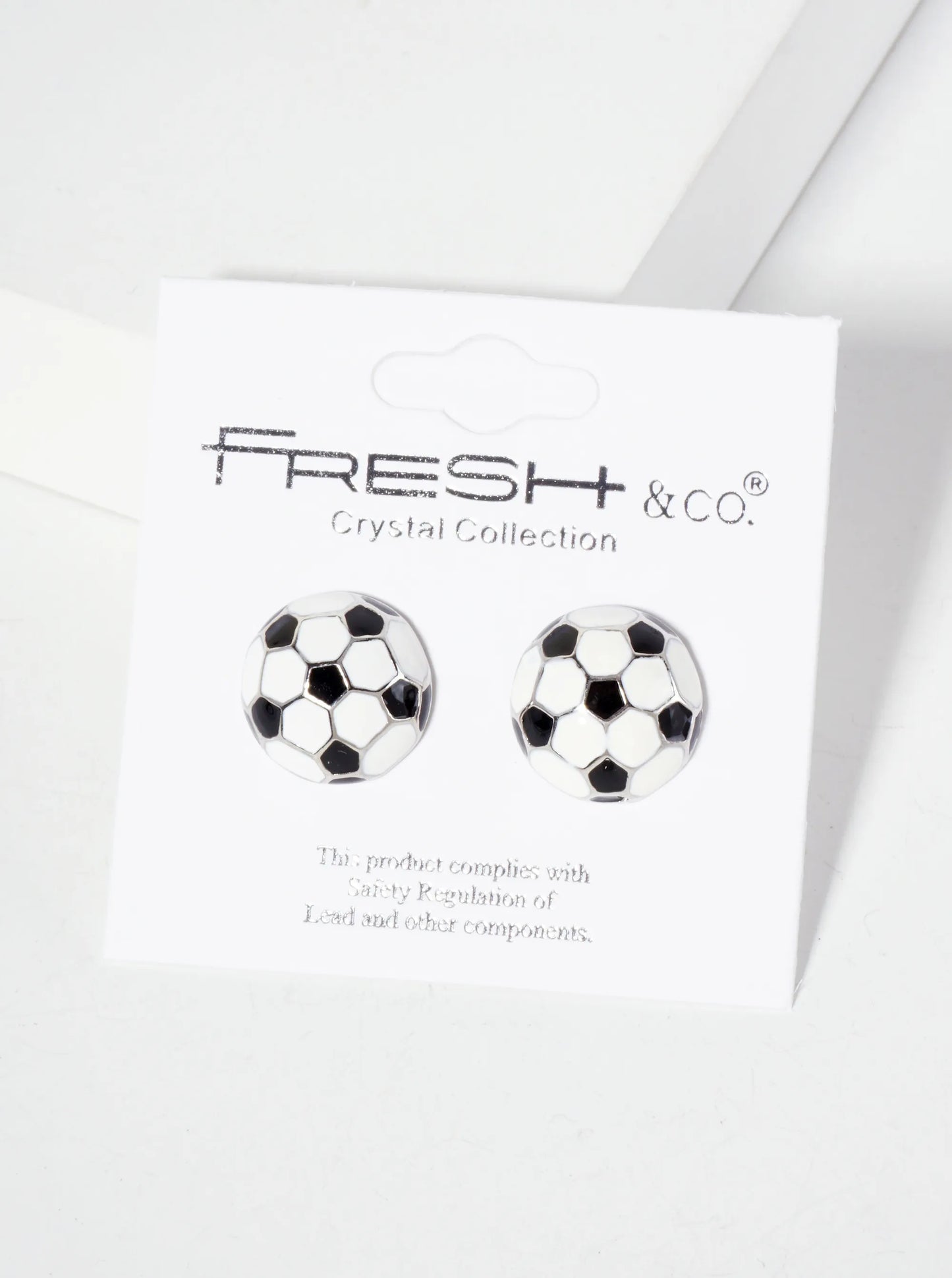 Game-Day-Theme 13mm Enamel Soccer-Ball Button Stud Earrings