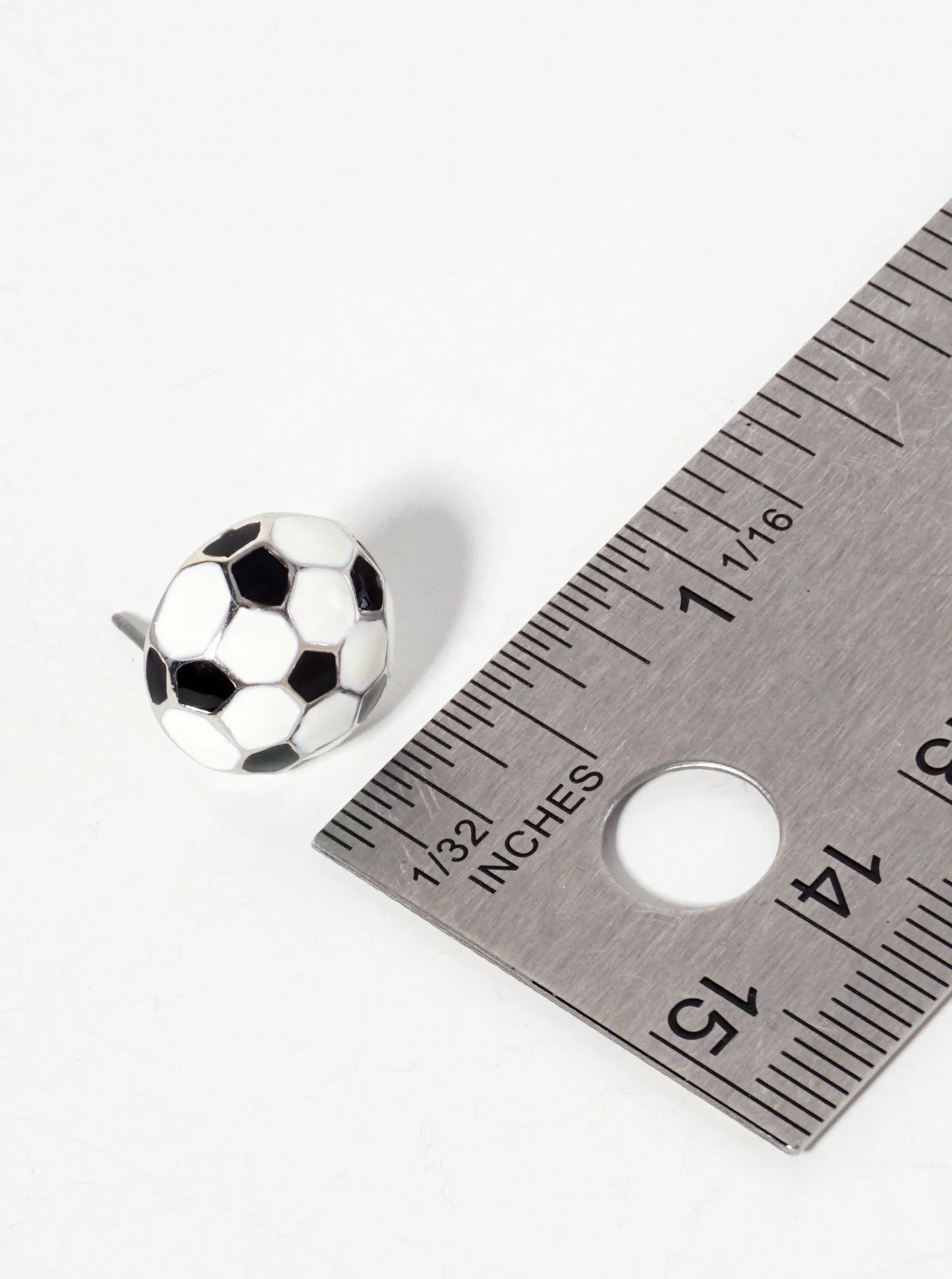 Game-Day-Theme 13mm Enamel Soccer-Ball Button Stud Earrings
