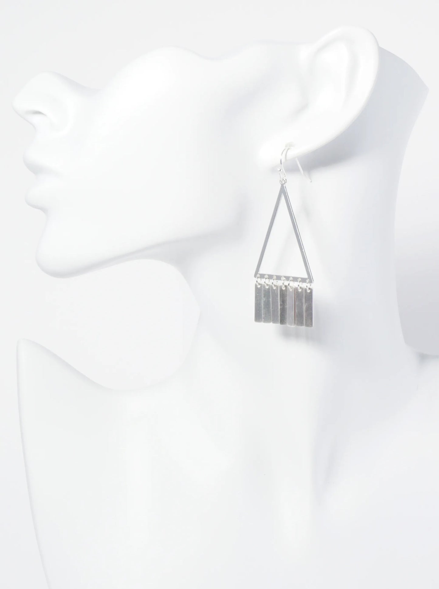 Geometric Bar Triangle Drop Earrings