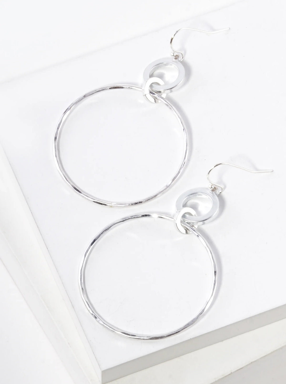 Geometric Brass Circles Drop Earrings