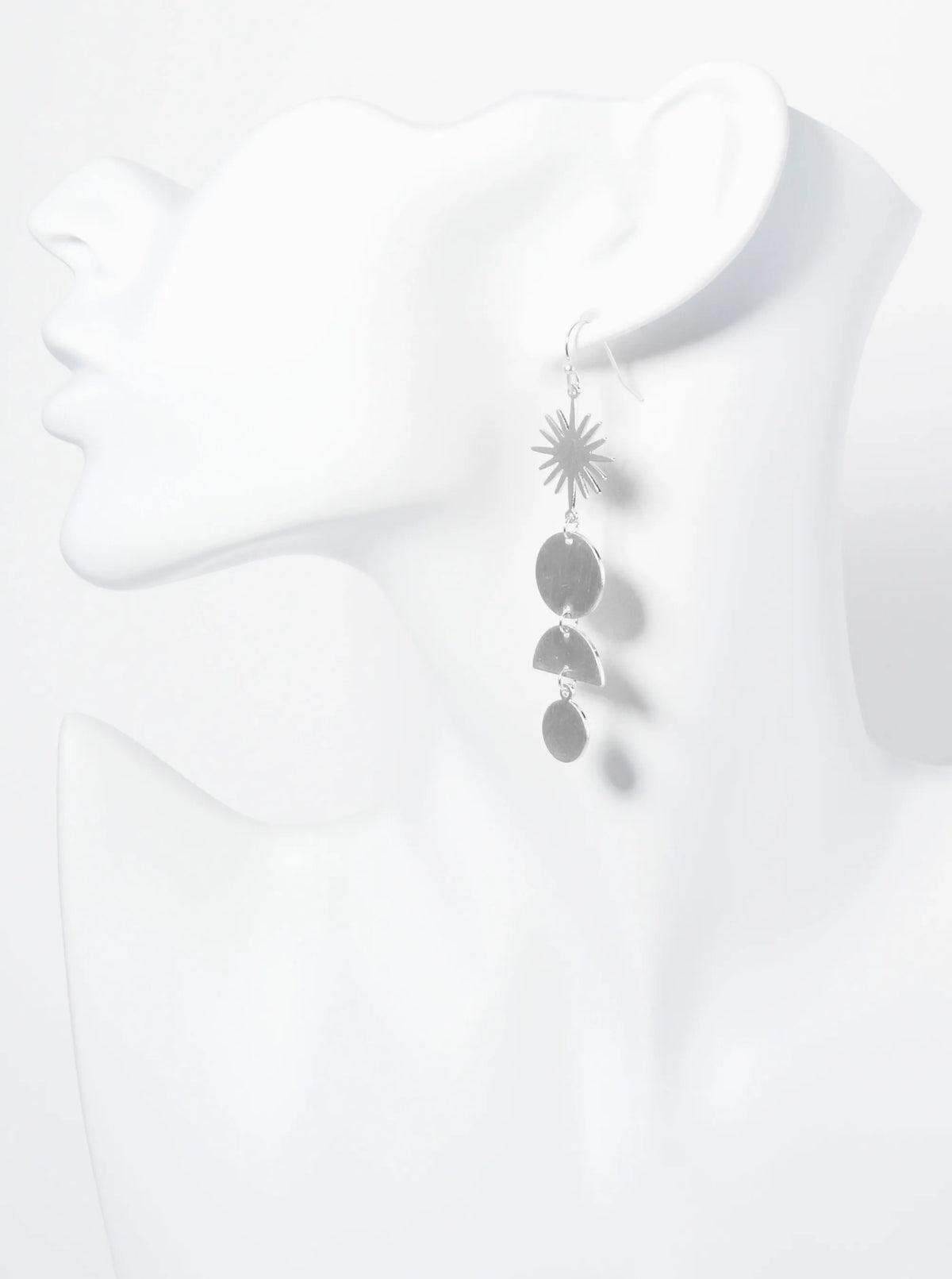 Geometric Circles Drop Sunburst Dangle Earrings