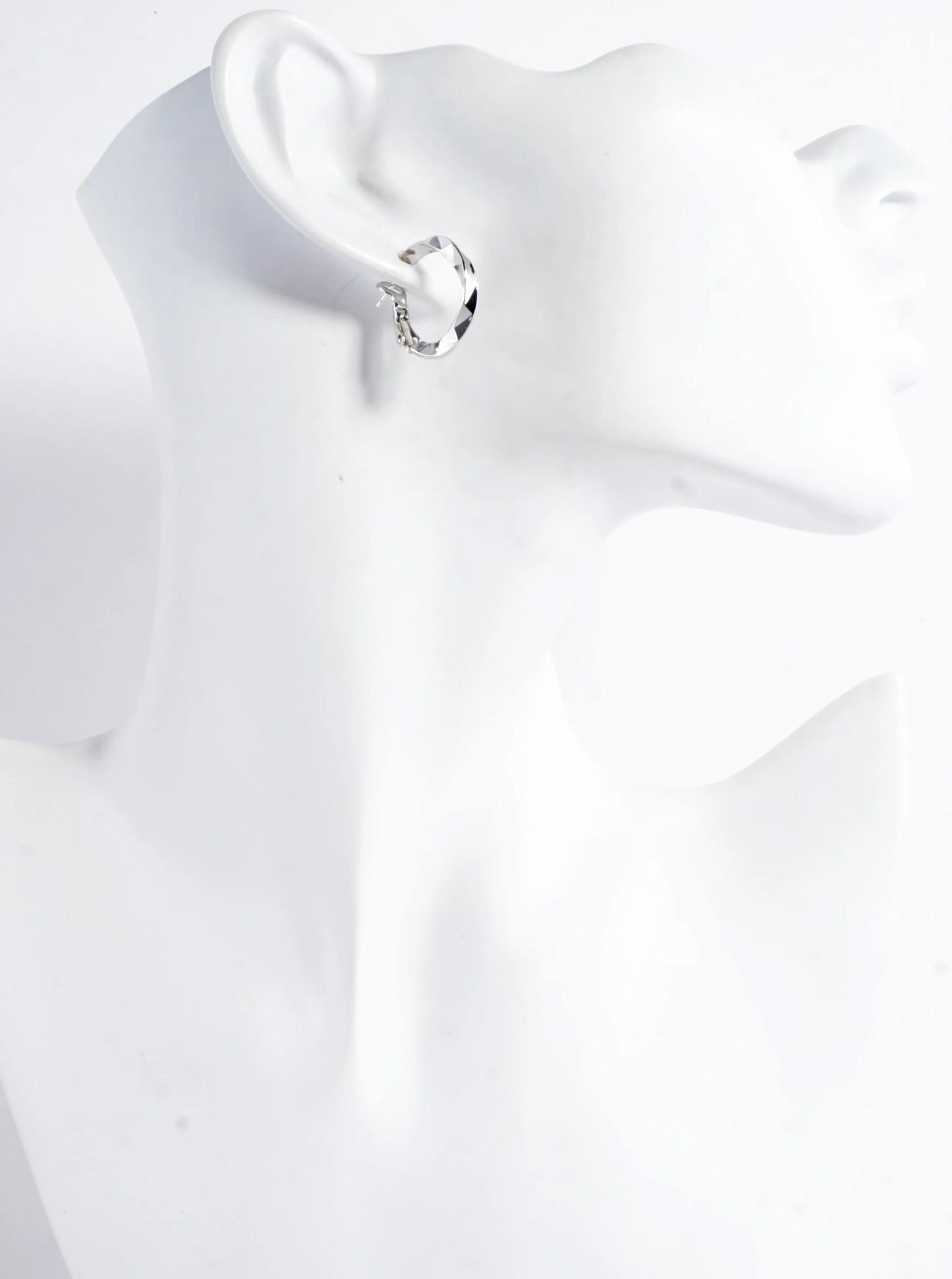 Geometric Cut Brass Hoop Earrings 0.75