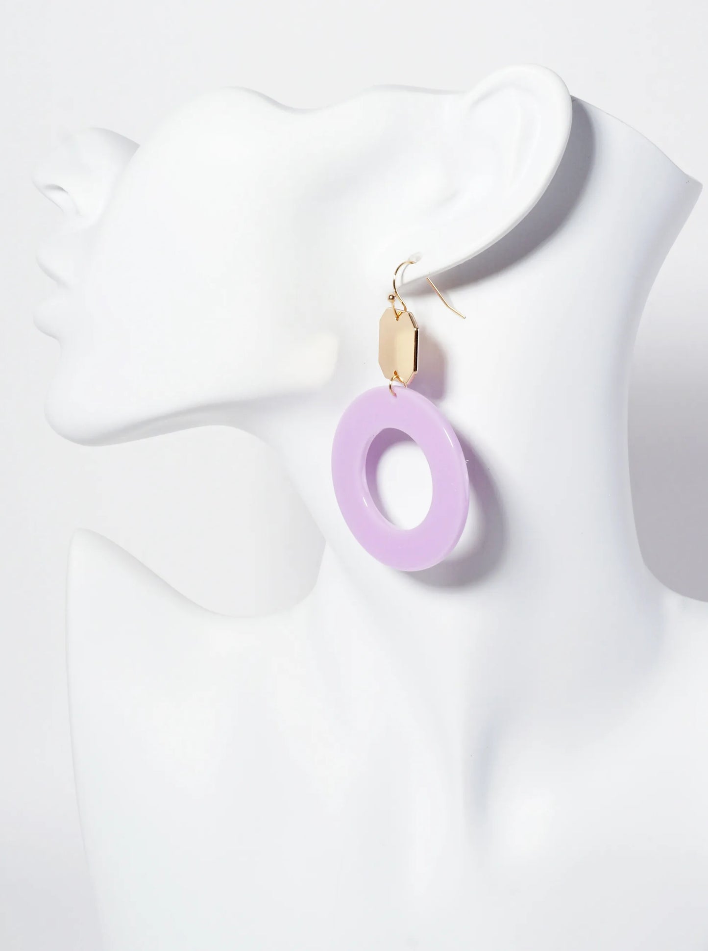 Geometric Cut-Out Acetate Circle Drop Octagon Dangle Earrings