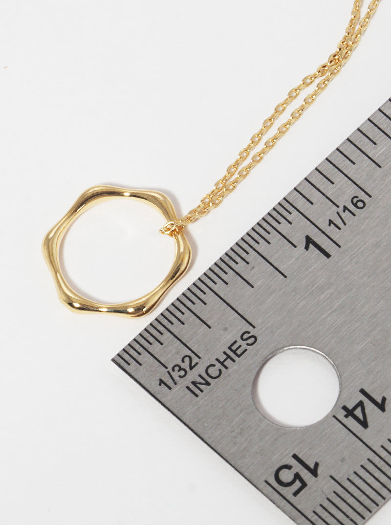 Geometric-Shape Hexagon Pendant 18K-Gold-Dipped Necklace