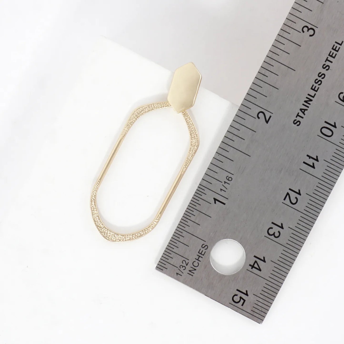 Geometric Shape Hexagon Post Dangle Earrings