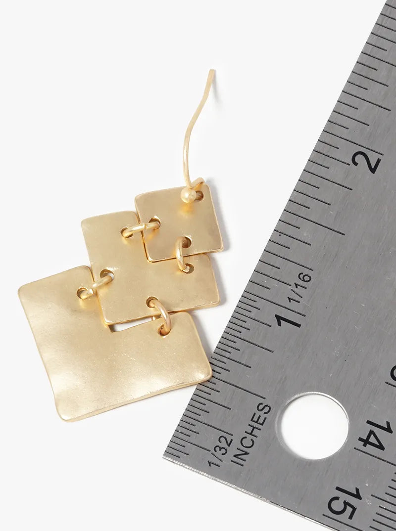 Geometric Shape Metal Dangle Drop Earrings