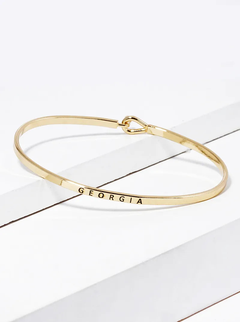 Georgia Engraved Inspirational Bangle Bracelet