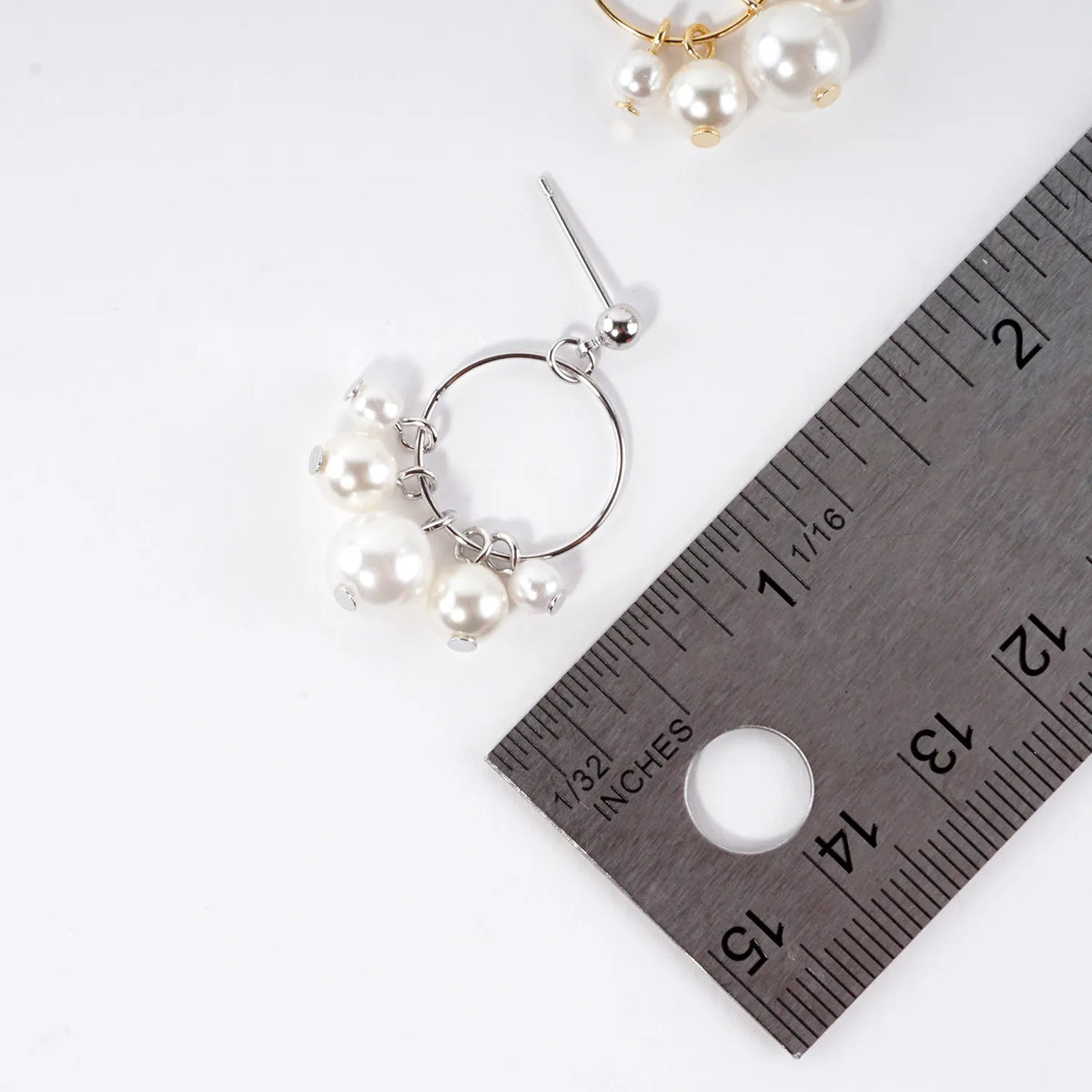 Glass Pearl Cluster Dangle Earrings
