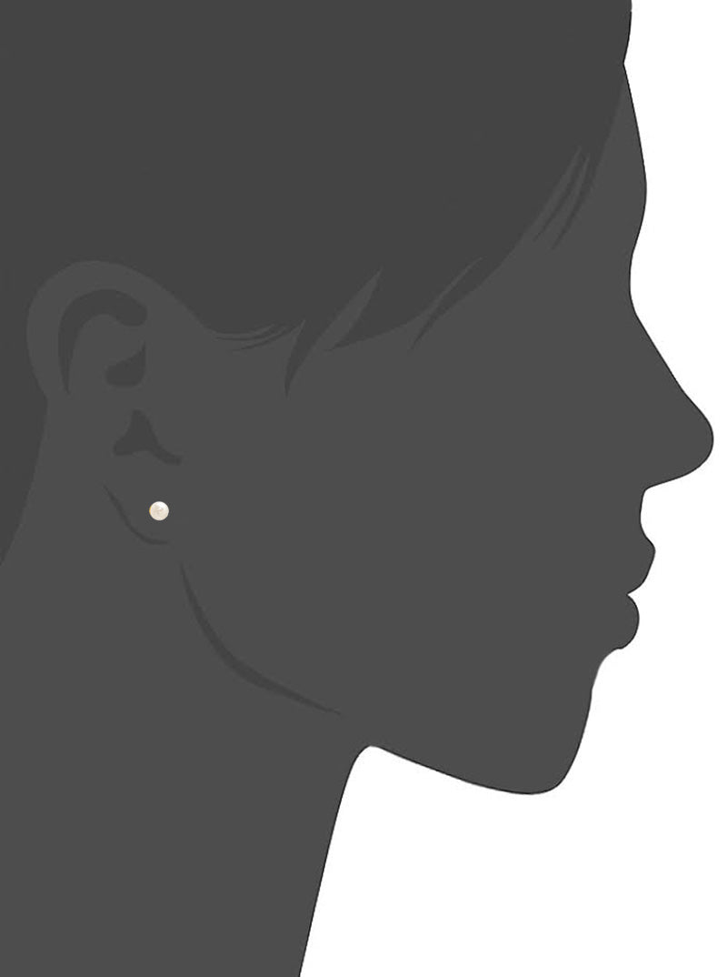 Gold Dipped 4mm Glass Pearl Sterling Silver Post Stud Earrings