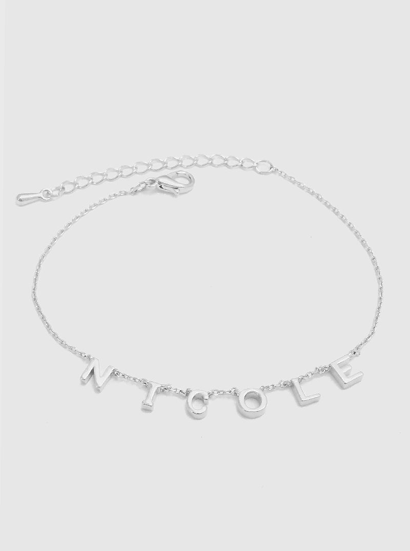 Gold Dipped Brass Name Spaced Letter Bracelet