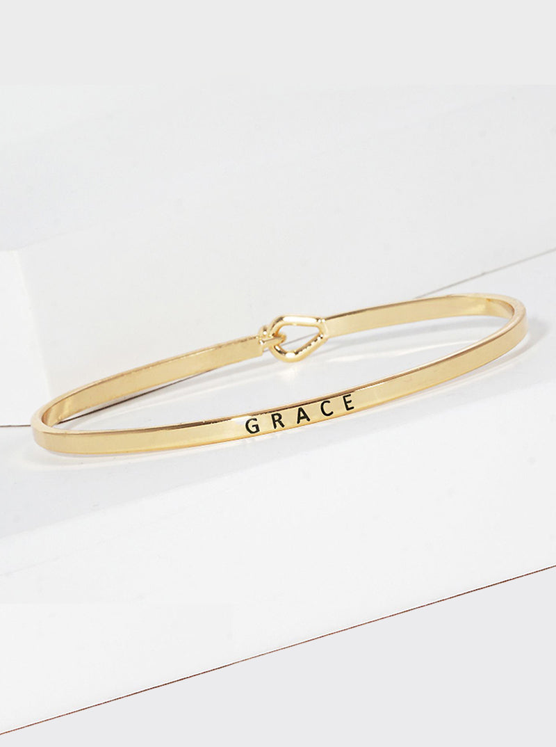 Grace Engraved Inspirational Bangle Bracelet