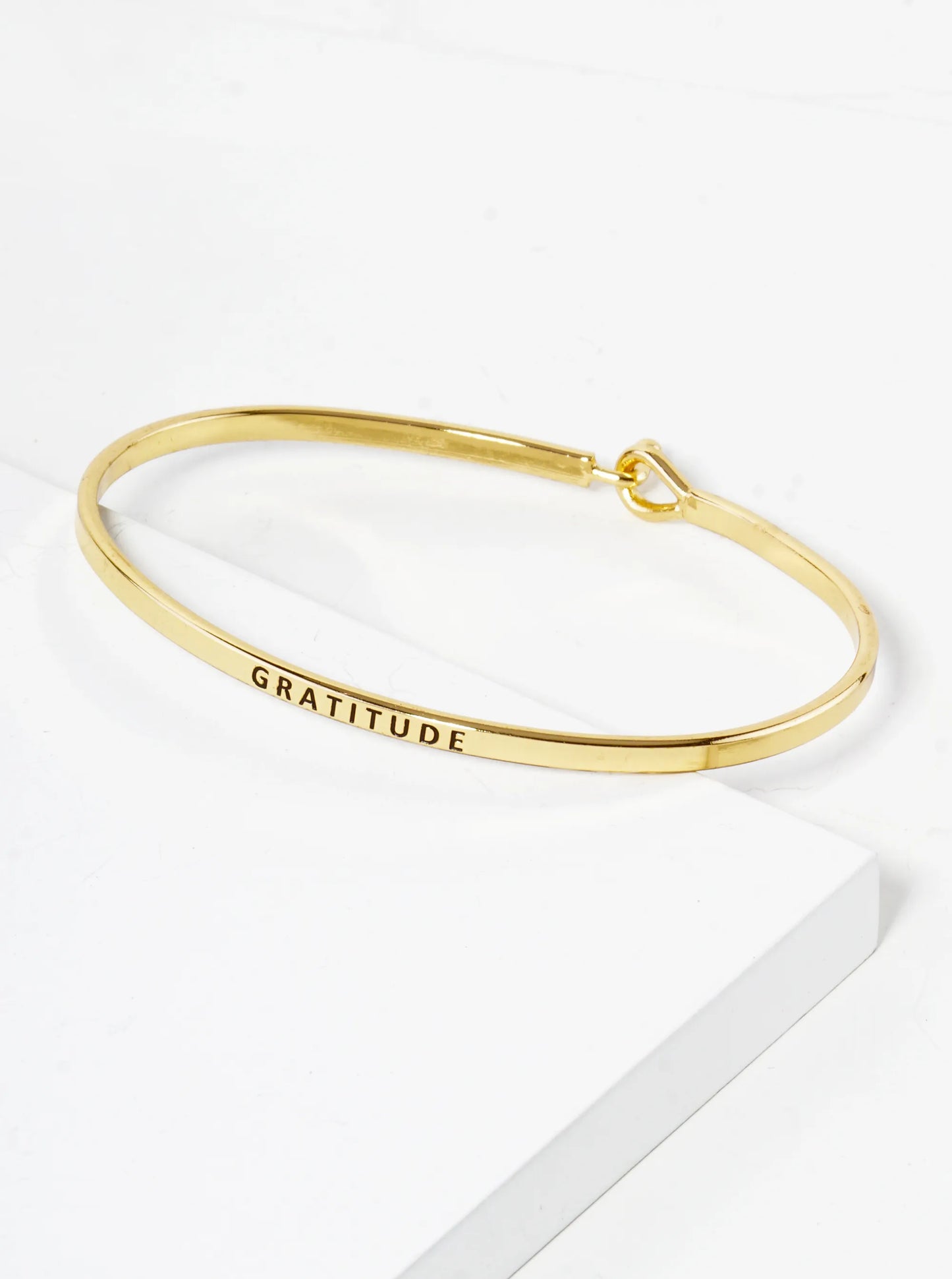 Gratitude Engraved Inspirational Bangle Bracelet
