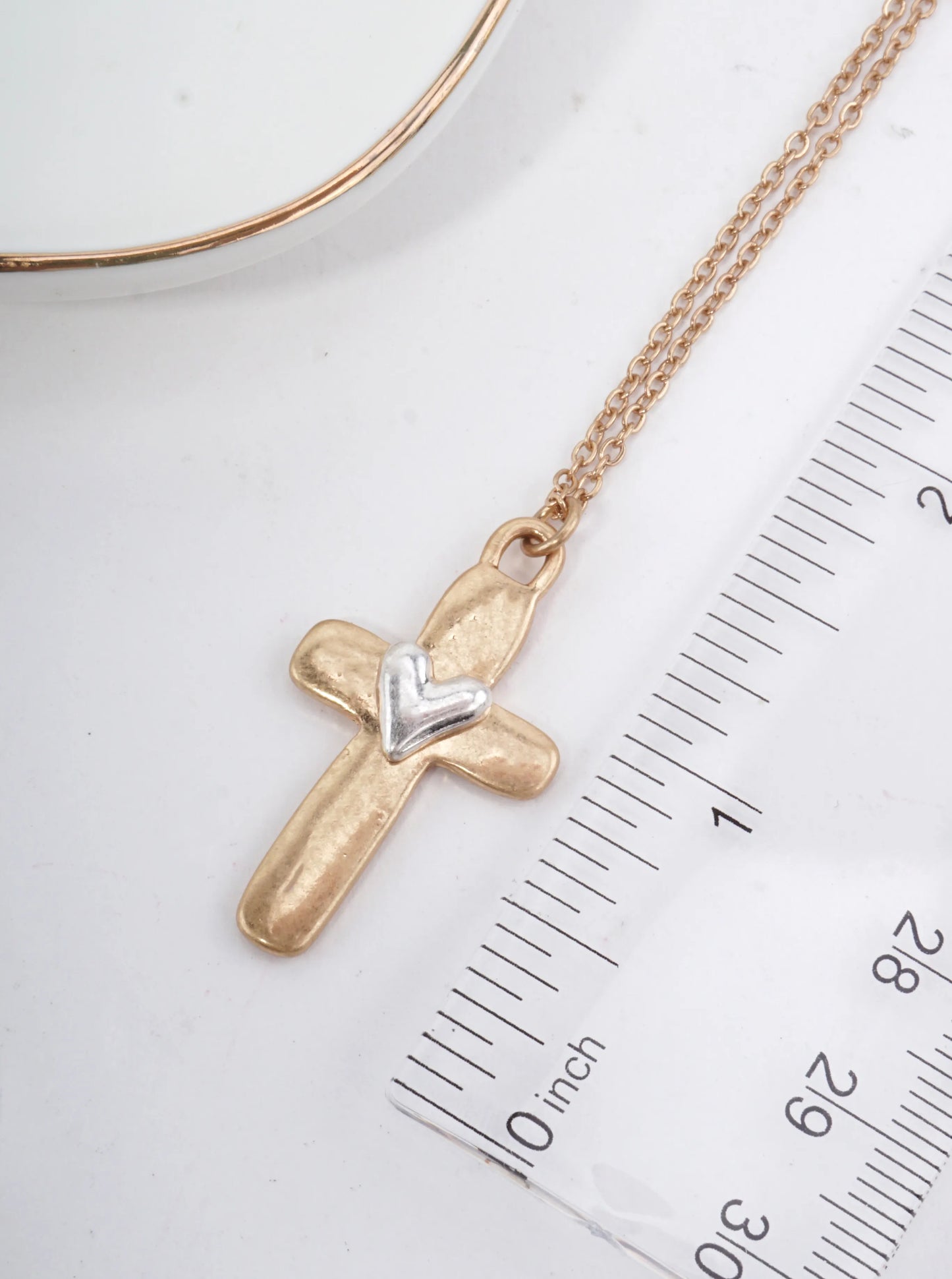 Heart Cross Pendant Necklace