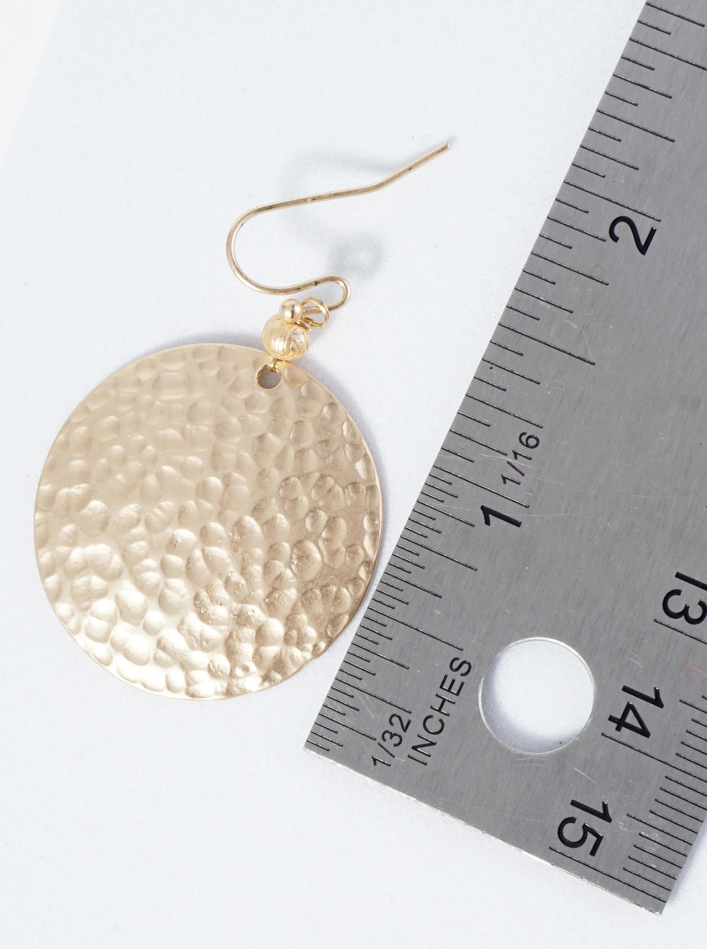 Hammered Circle Drop Dangle Earrings