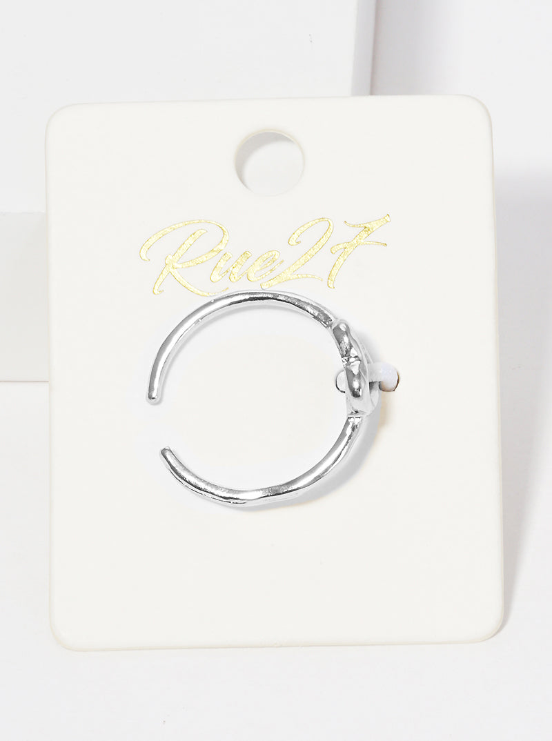 Hammered Cut Out Heart Adjustable Brass Cuff Ring