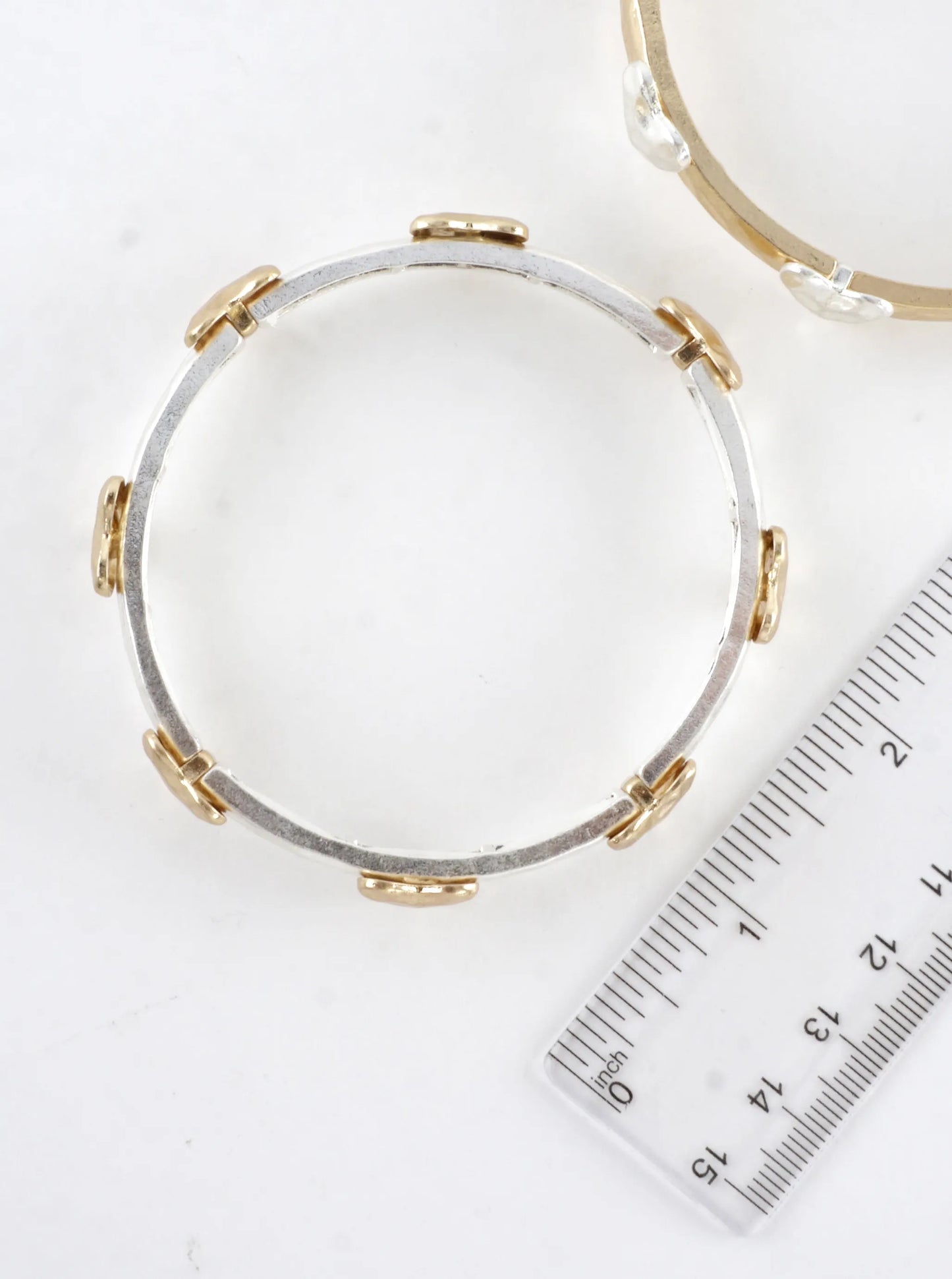 Hammered Heart Stretch Bangle Bracelet