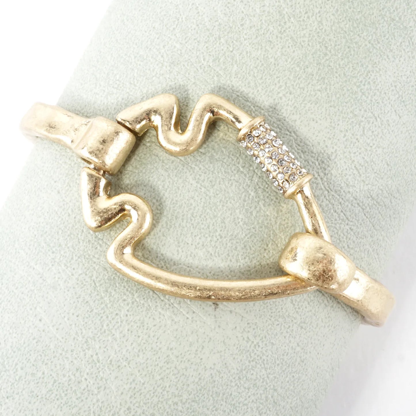 Hammered Metal Arrow Carabiner Hook Hinge Bracelet