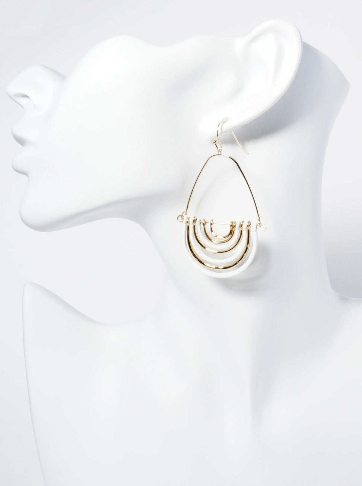 Hammered Metal Color Coated Geometric Teardrop Dangle Earrings