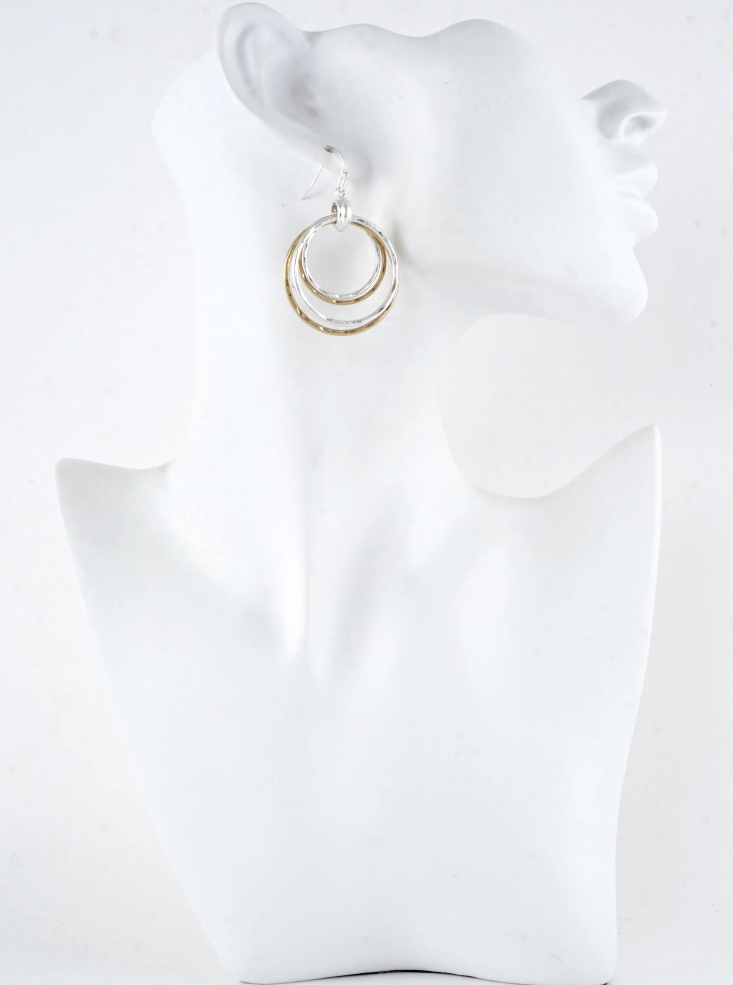 Hammered Multi Circle Drop Dangle Earrings