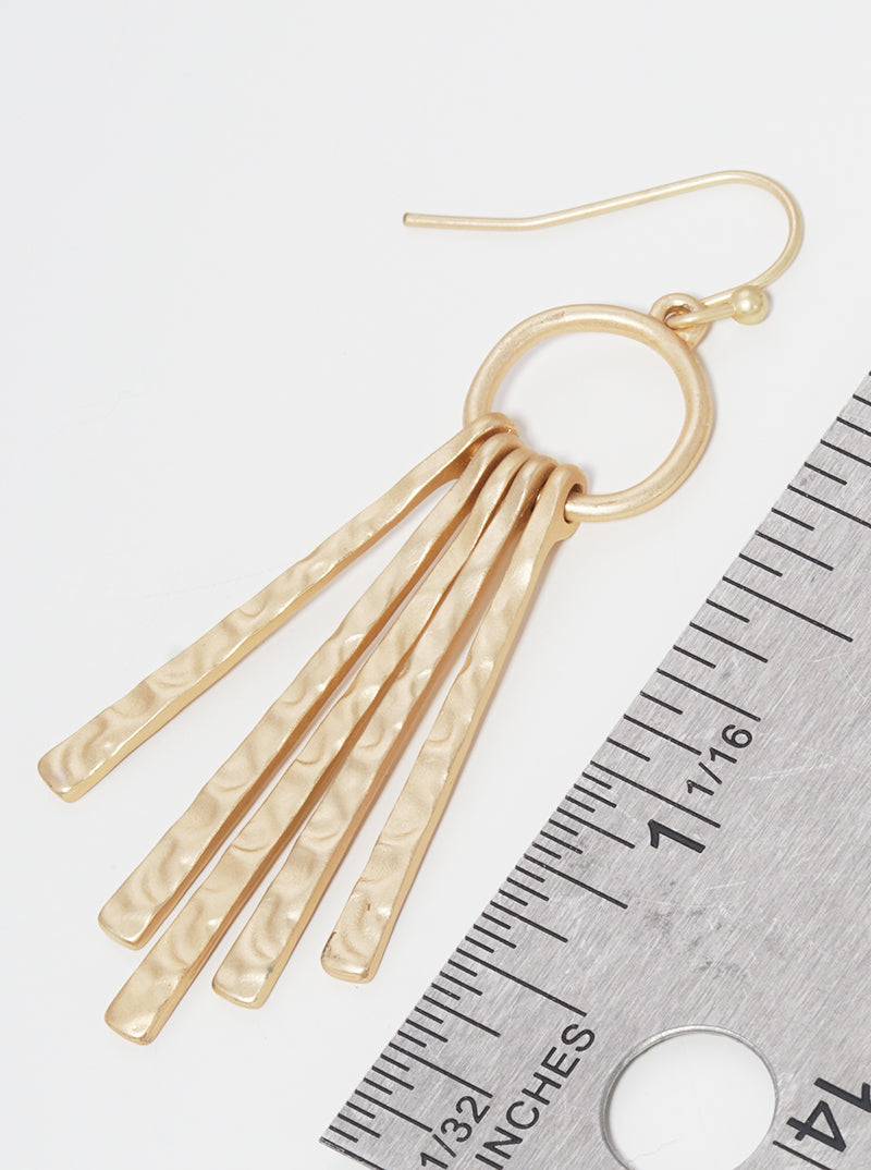 Hammered Metal Bar Drop Dangle Drop Earrings