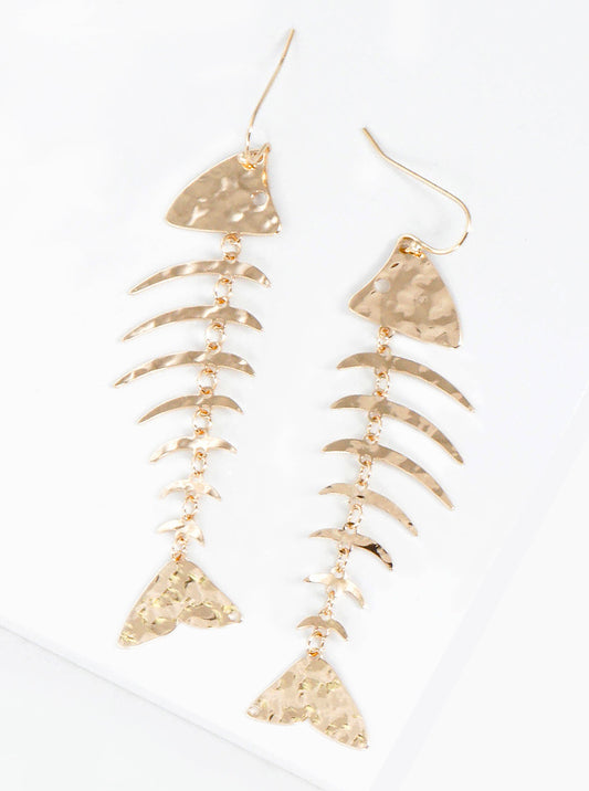 Wire Teardrop With Brass Curved Bar Dangle Drop Earrings