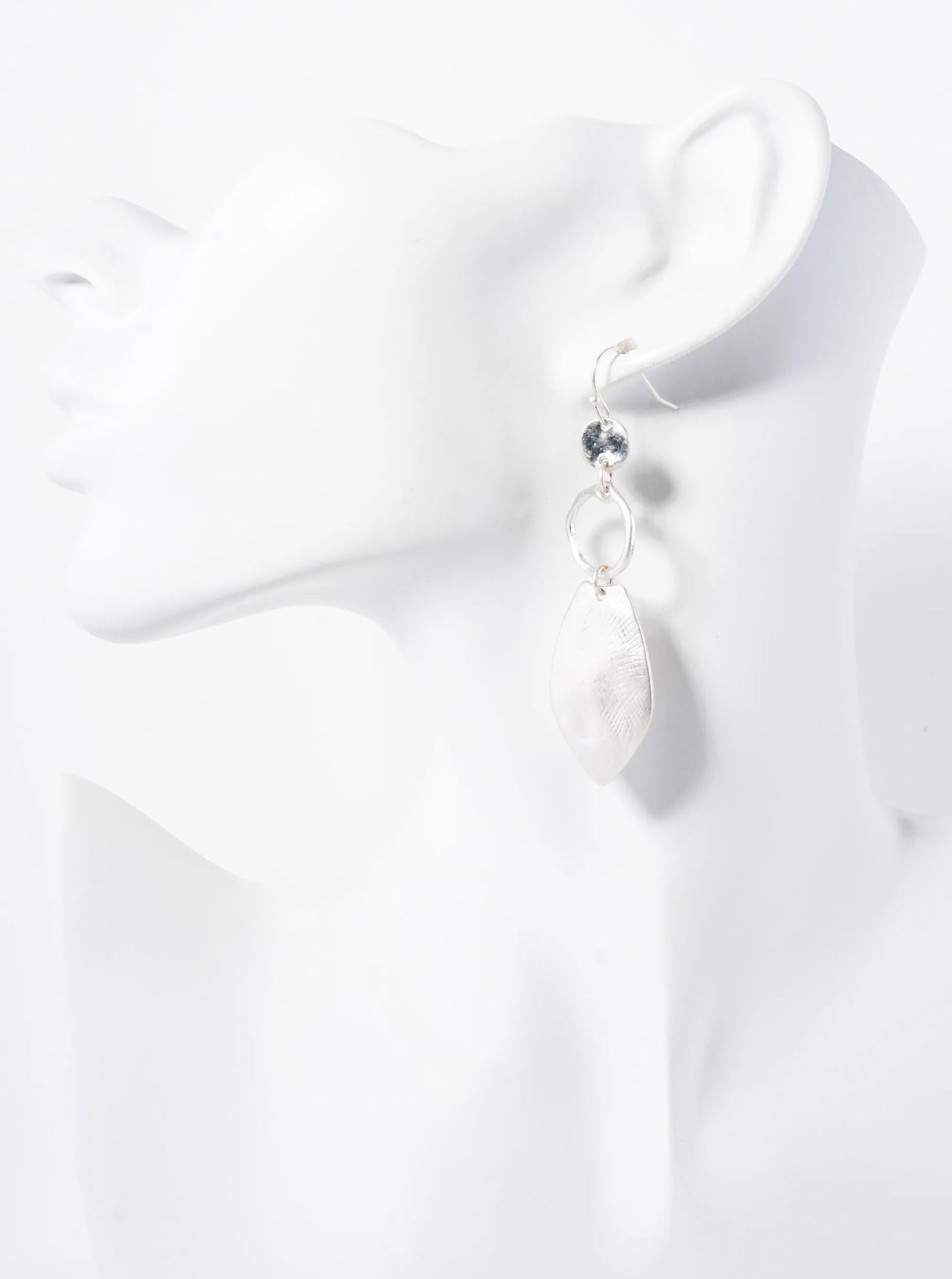 Hand-Molded Metal Geometric Dangle Drop Earrings