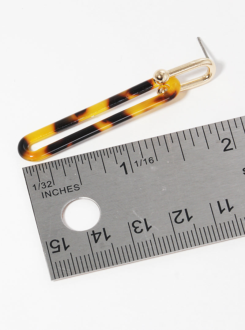 Hardware Linked Chain Acetate Post Drop Earrings