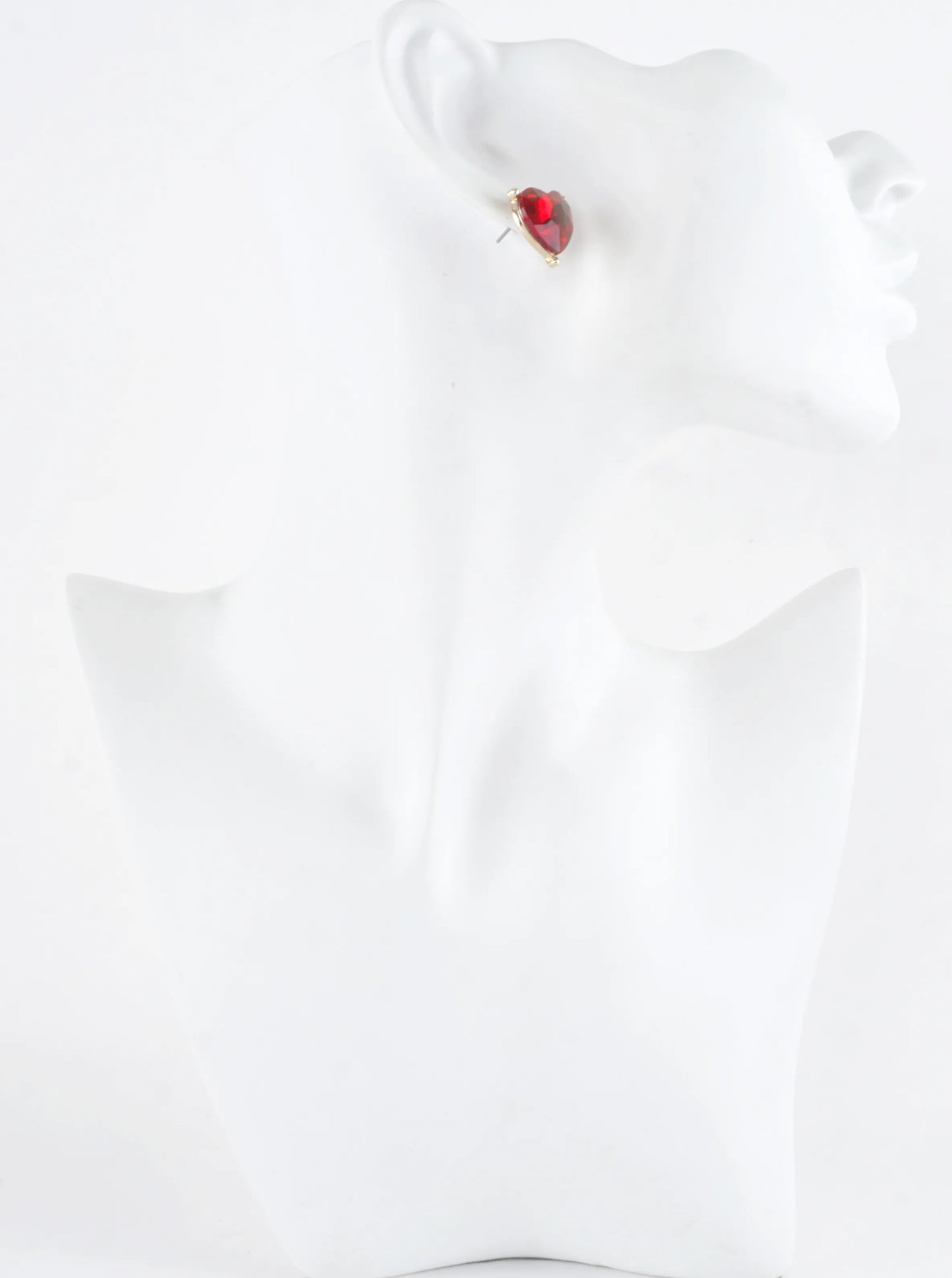 Heart Shaped Prong Crystal Stud Earrings