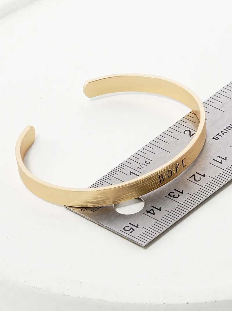 Hope Engraved Inspirational Cuff Bracelet