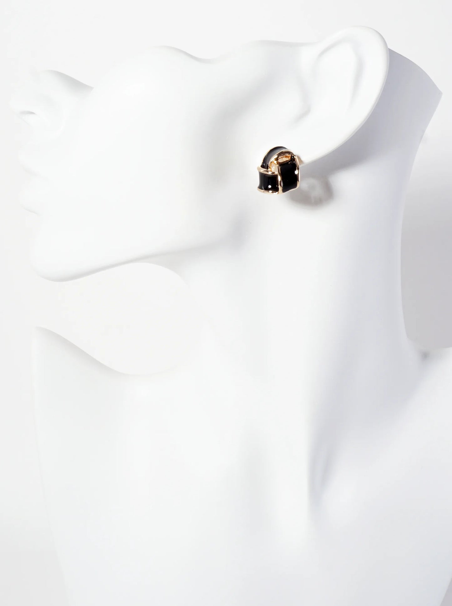 Interlinked Triangular 16mm Enamel Stud Earrings