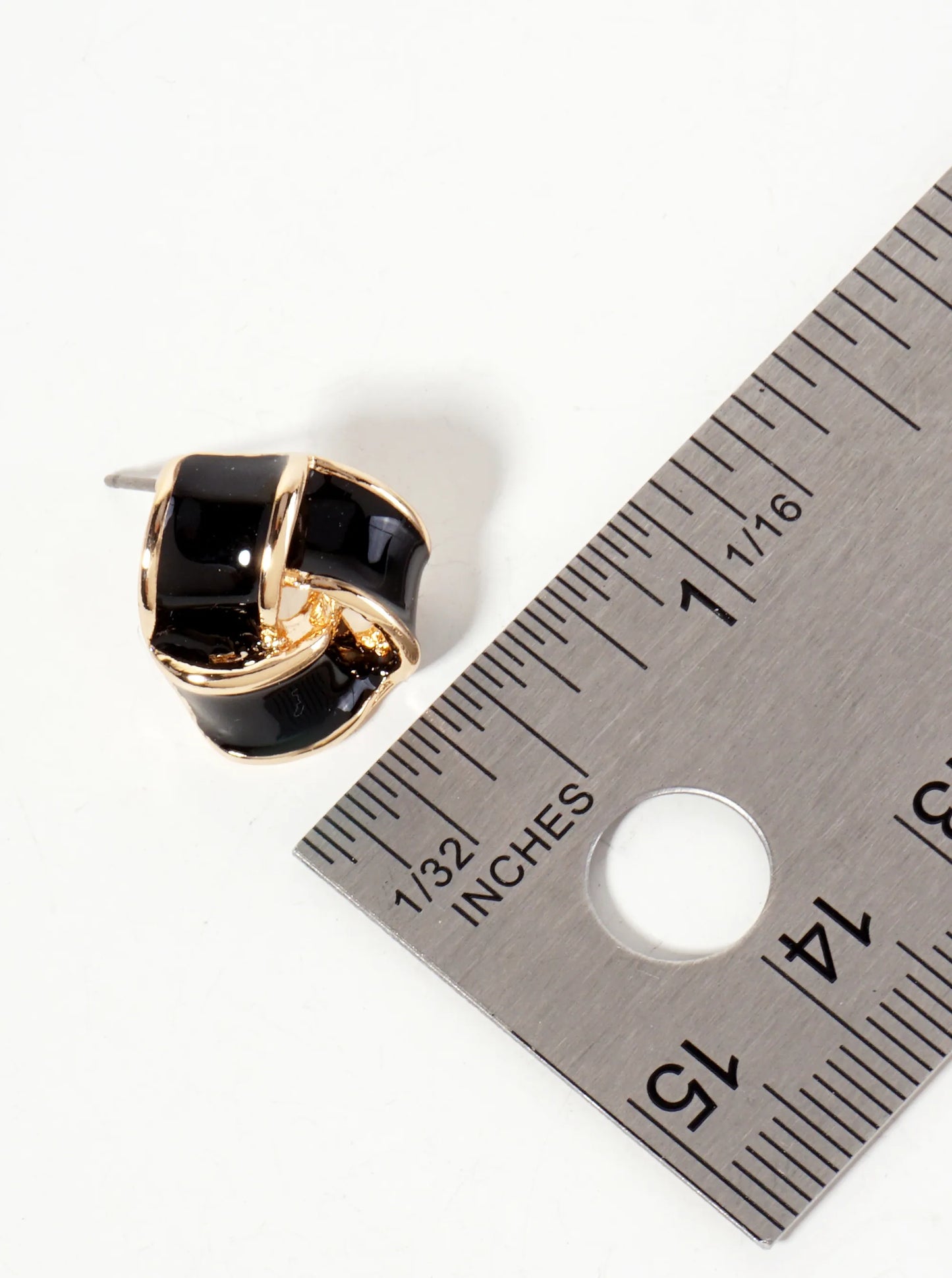 Interlinked Triangular 16mm Enamel Stud Earrings