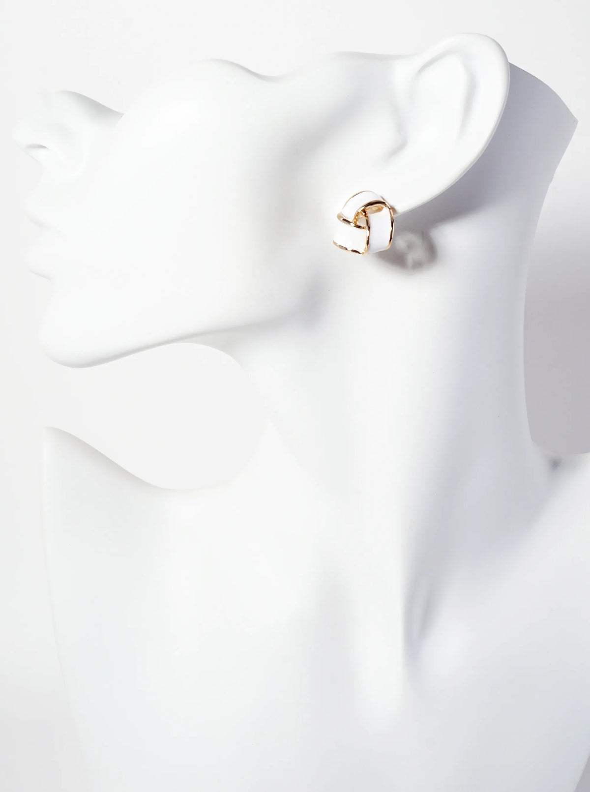 Interlinked Triangular 16mm Enamel Stud Earrings