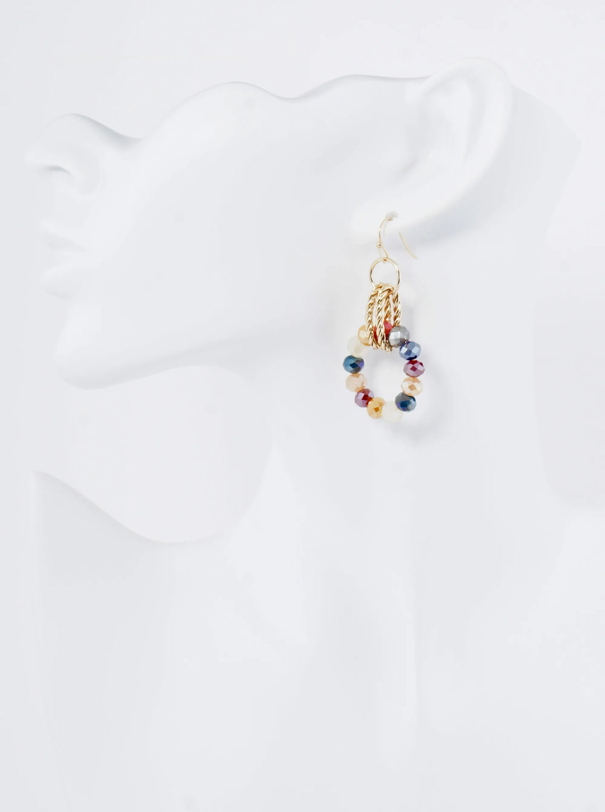 Interlocking Beaded Circle Drop Earrings