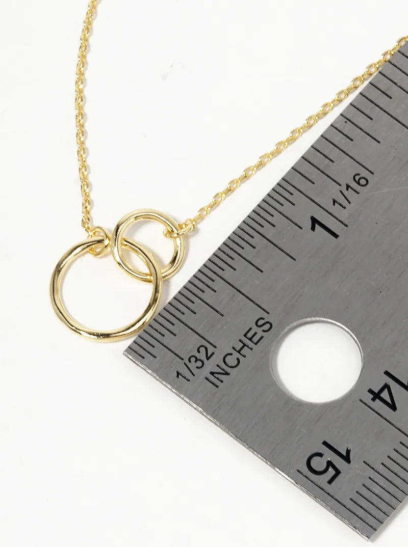 Interlocking Circle Pendant 18K-Gold-Dipped Necklace