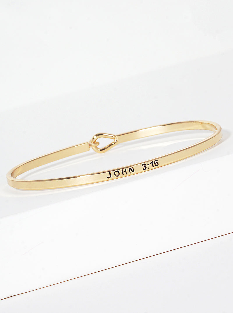 John 3:16 Engraved Inspirational Bangle Bracelet