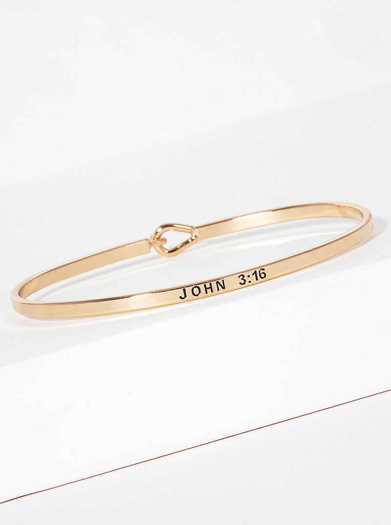 John 3:16 Engraved Inspirational Bangle Bracelet