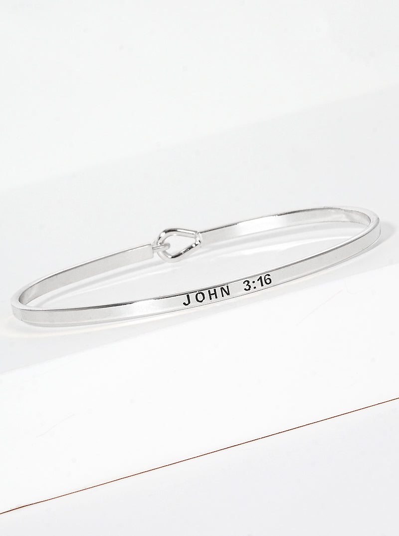 John 3:16 Engraved Inspirational Bangle Bracelet