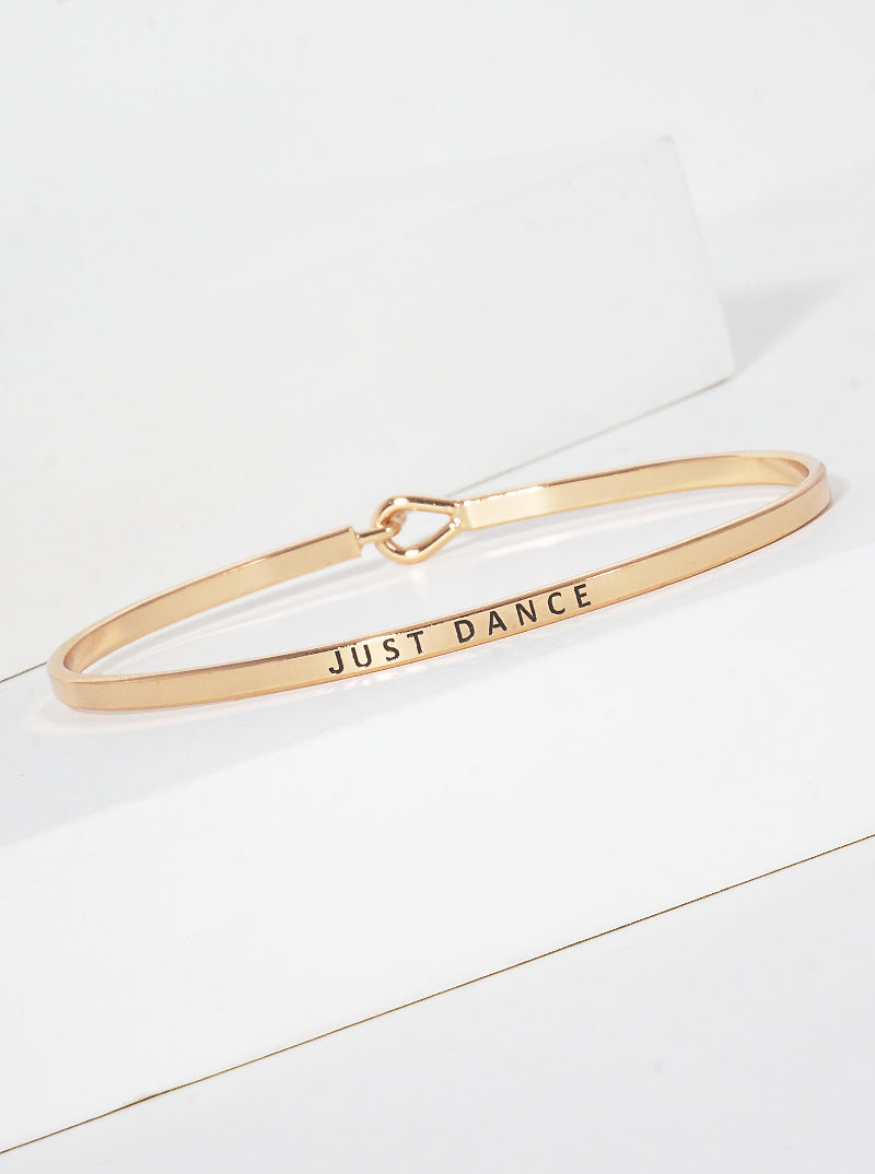 Just Dance Engraved Inspirational Bangle Bracelet
