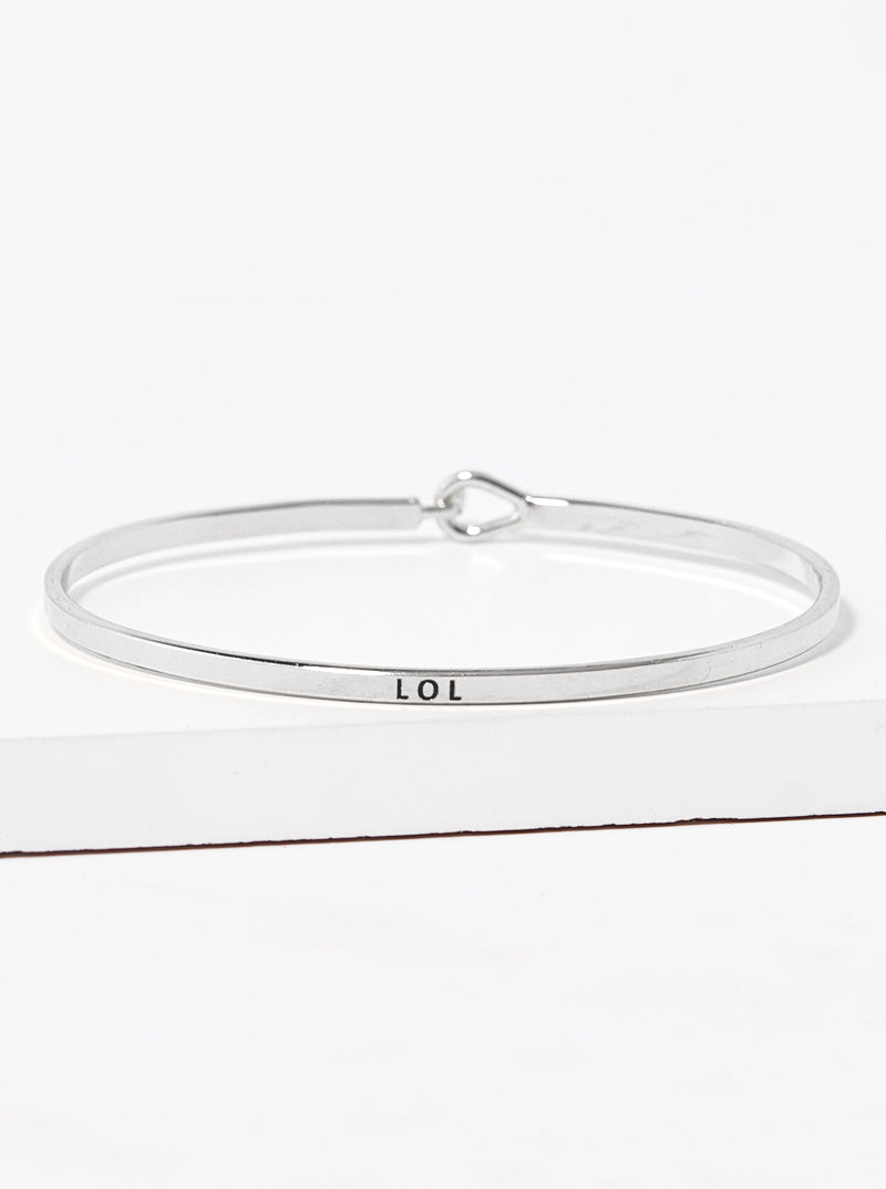 LOL Engraved Inspirational Bangle Bracelet