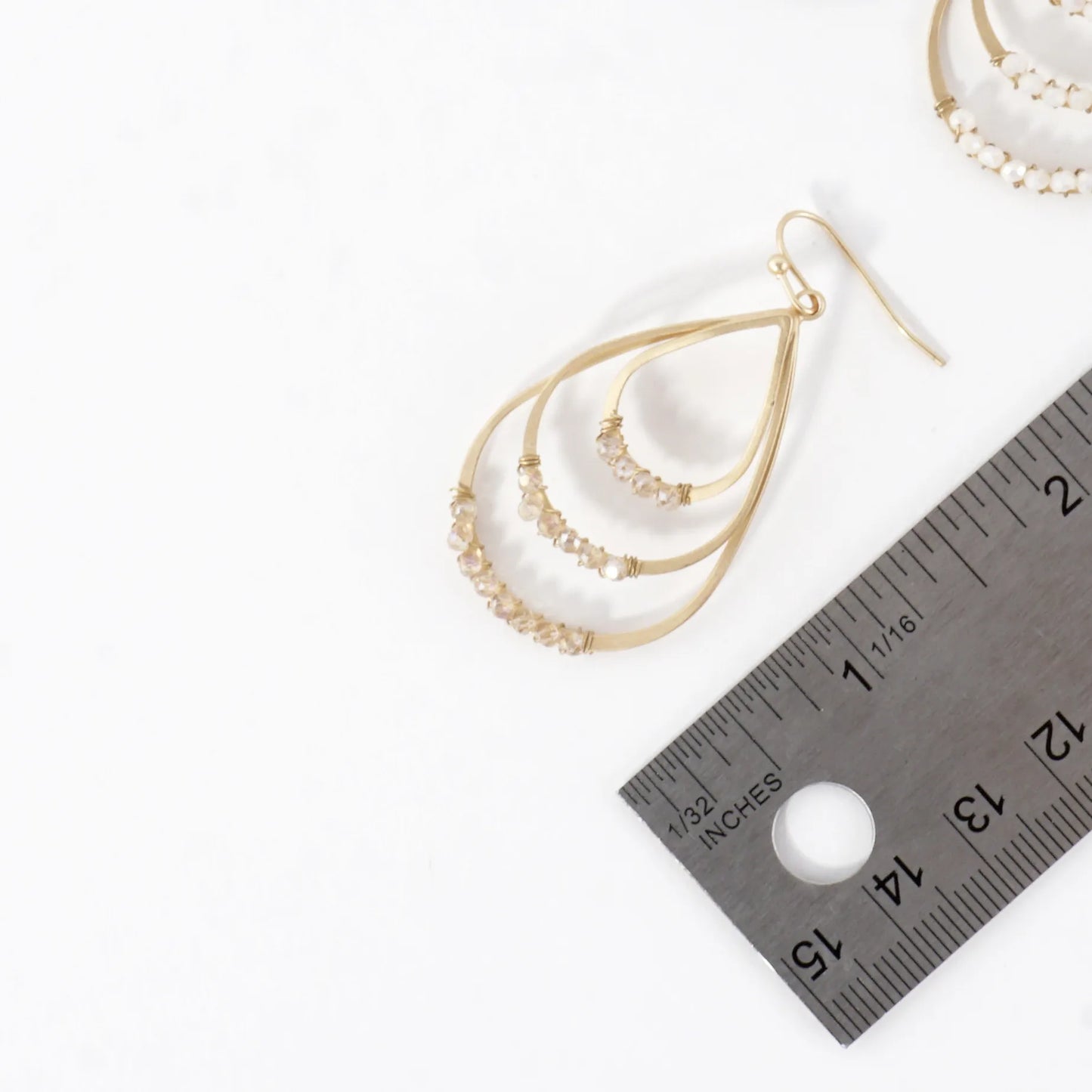 Layered Teardrop Earrings With Beaded Accents