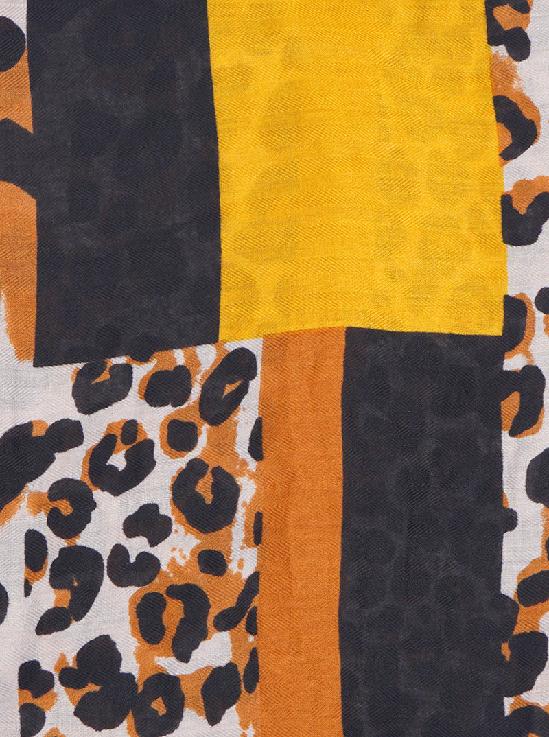 Leopard Animal Print Polyester Oblong Scarf
