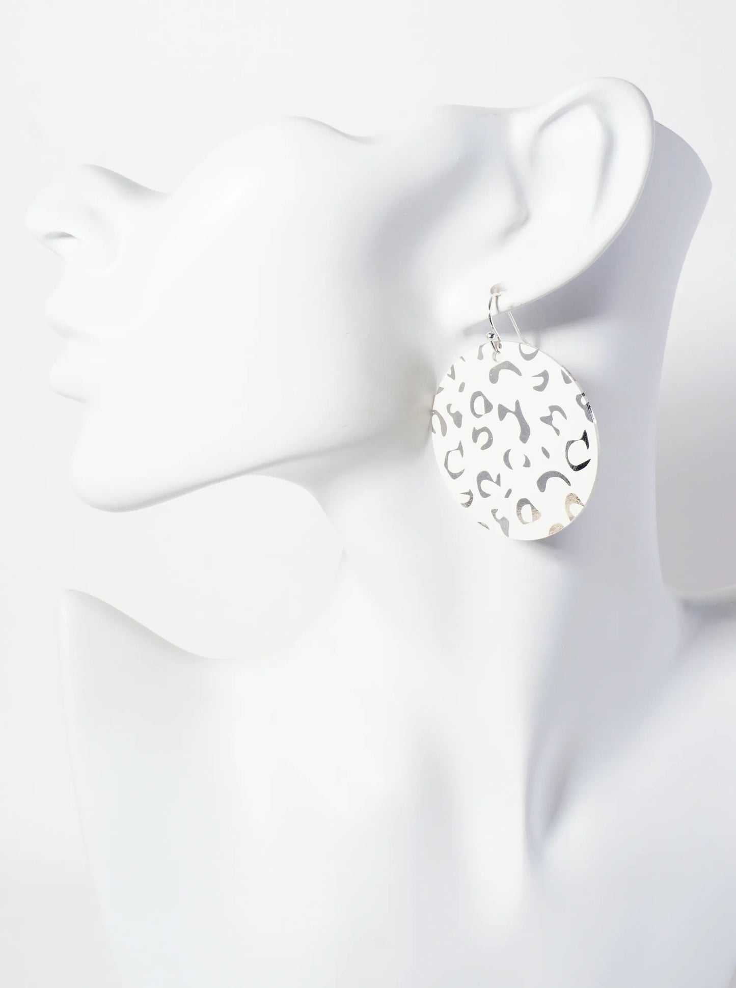 Leopard Printed Round Dangle Drop Earrings