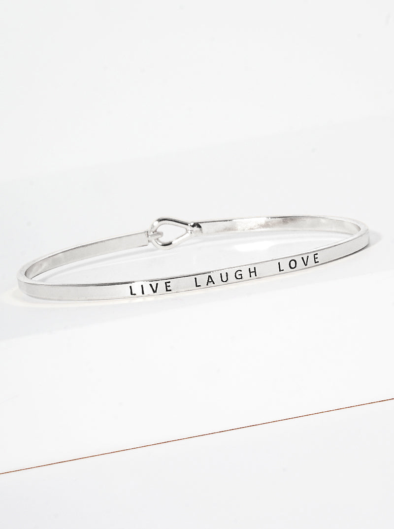 Live Laugh Love Engraved Inspirational Bangle Bracelet