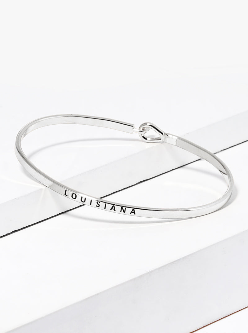 Louisiana Engraved Inspirational Bangle Bracelet