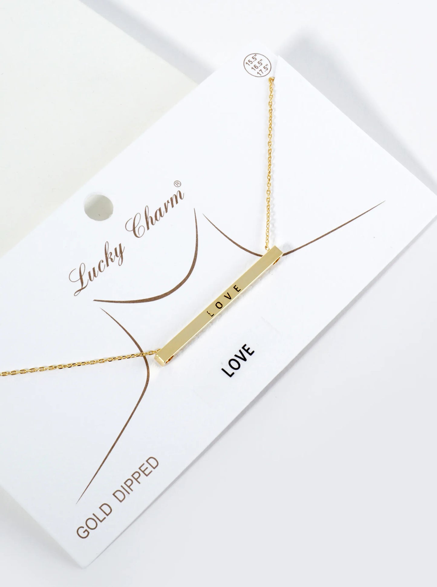 Sisters Engraved 18K Gold Dipped Horizontal Brass Bar Pendant Inspirational Necklace