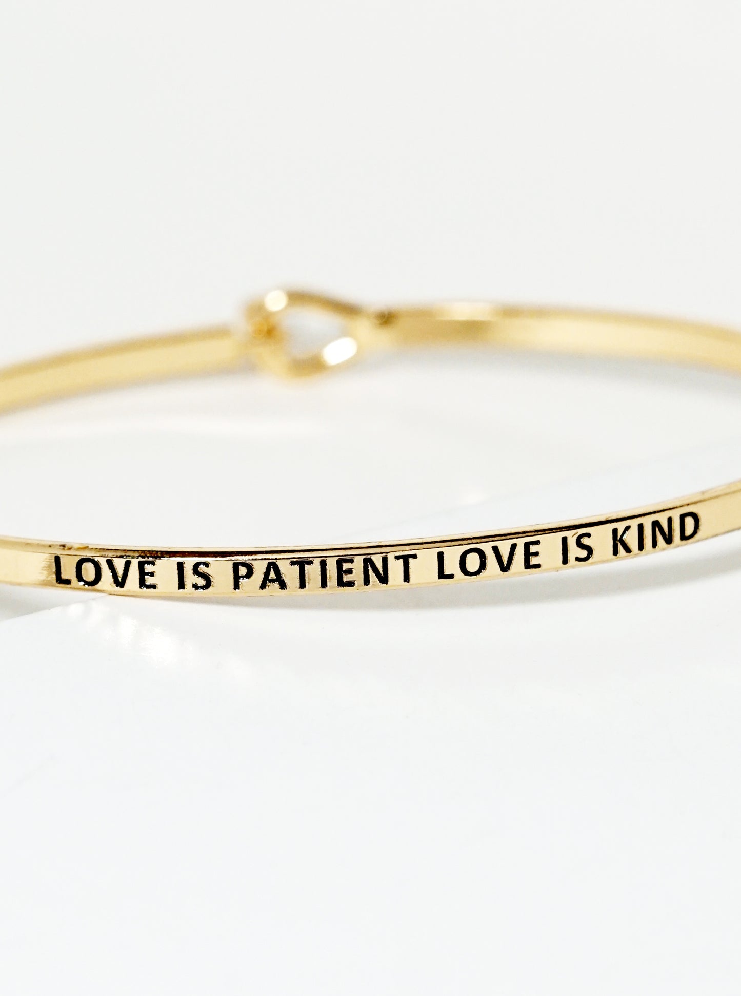 Love Is Patient Love Is Kind Engraved Inspirational Bangle Bracelet