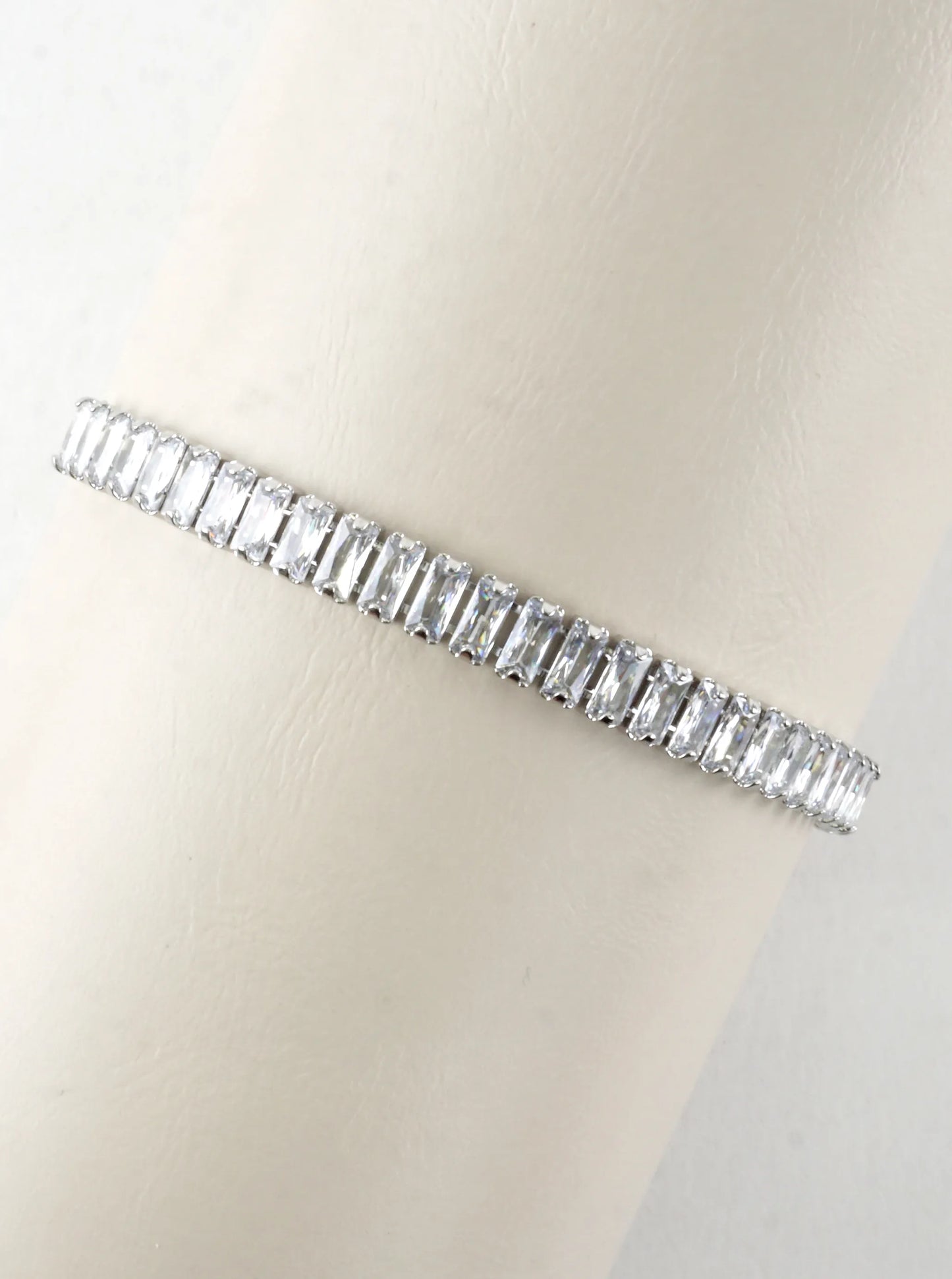 5mm Baguette CZ Bolo Pull Tie Bracelet