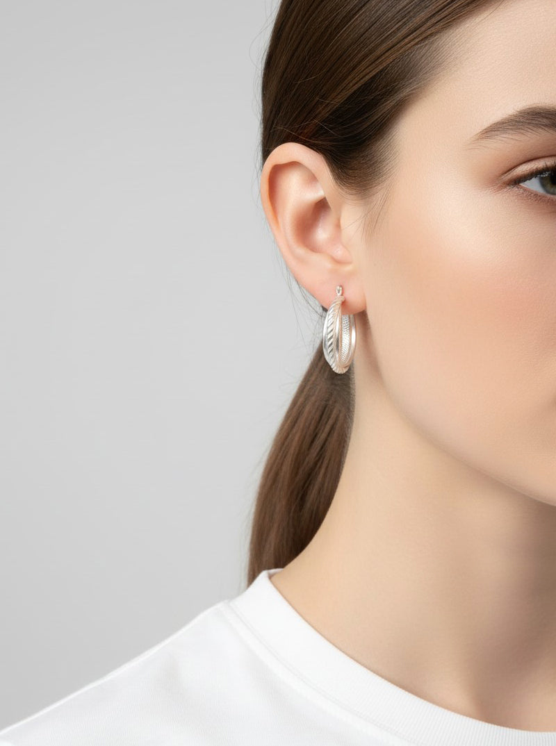 Matte Twisted Round Hoop Earrings