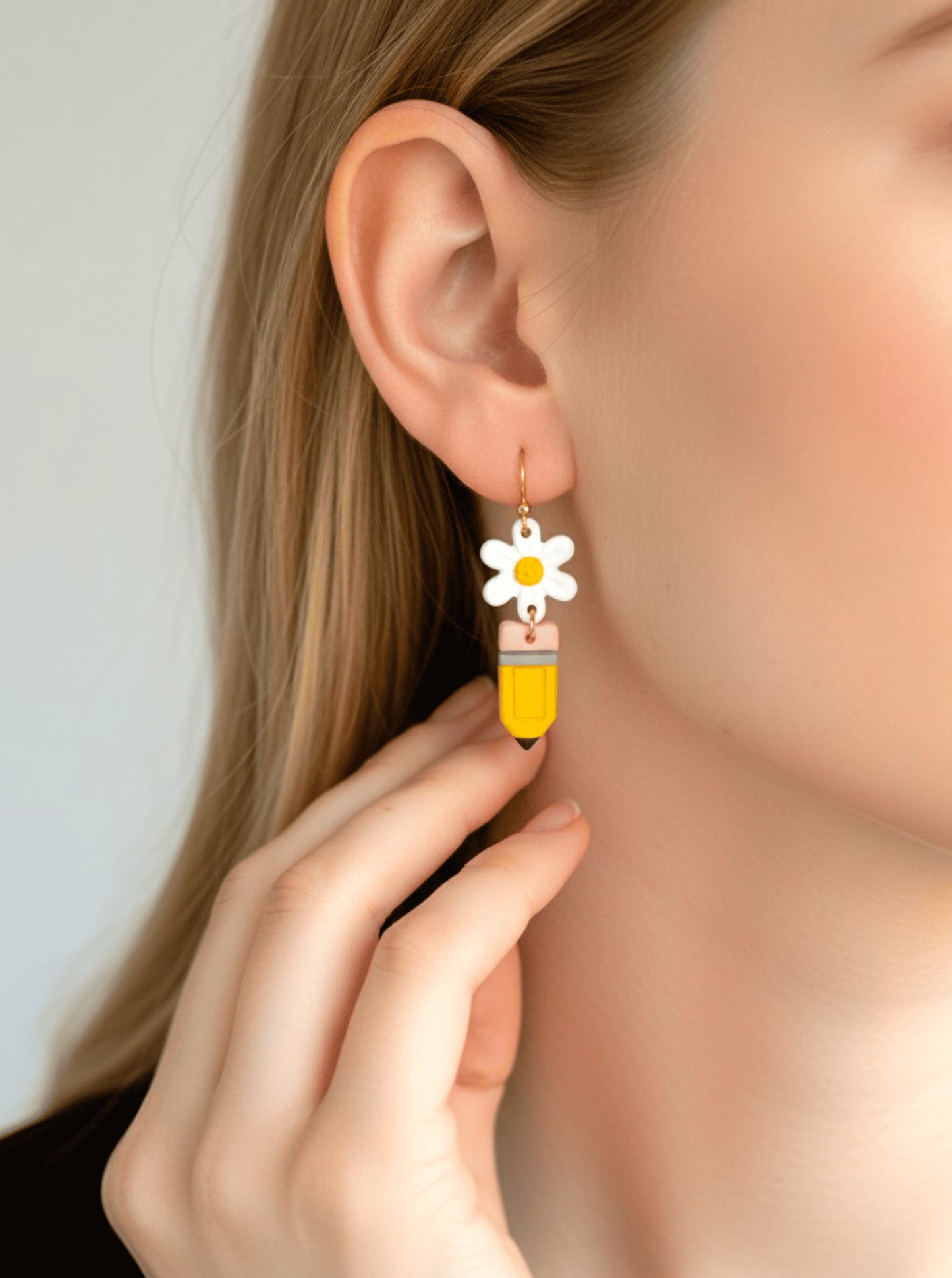 Floral Pencil Drop Earrings